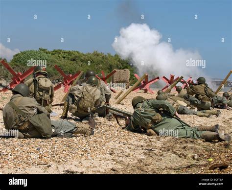 D Day Landing Re Enactment At Lepe Country Park Hampshire Uk During The D Day Remembrance