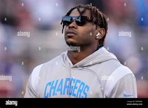 Los Angeles Chargers Tight End Gerald Everett Warms Up Before An Nfl