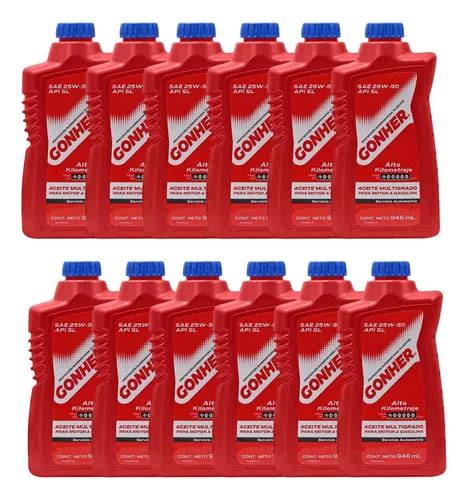 Aceite Motor 25w50 Mineral Alto Kilometraje 946ml 4 Piezas Meses Sin