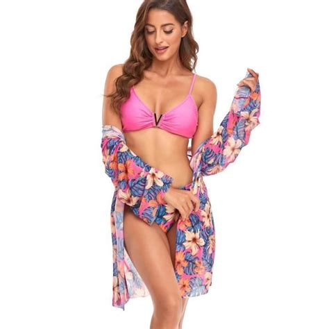 Bikini Femme pièces Sexy Maillots de Bain Deux Pieces Ensemble Bikini Bretelle Reglable Bikini