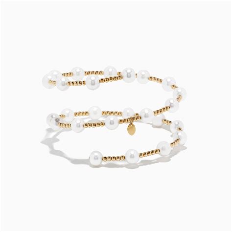 14k Yellow Gold Cultured Fresh Water Pearl Wrap Bracelet