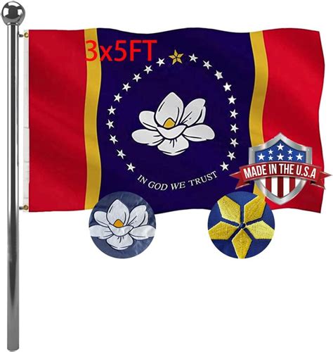 Amazon Jayus Embroidery New Mississippi Ms State Magnolia Flags