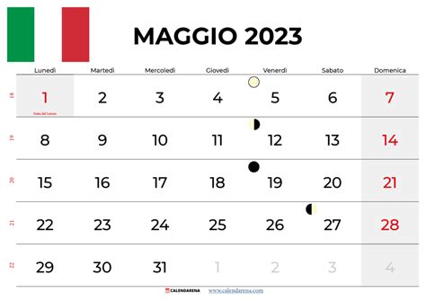 Calendario Maggio 2023 Con Festività