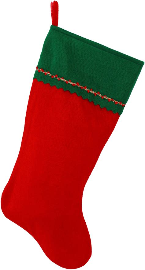 Single Pack Walmart Christmas Stocking Green And Red Felt X