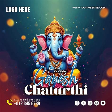 Premium PSD Ganesh Chaturthi Social Media Banner And Poster Design