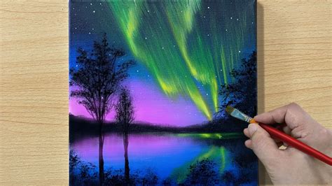 Northern Lights Painting Acrylic Painting Tutorial STEP By STEP