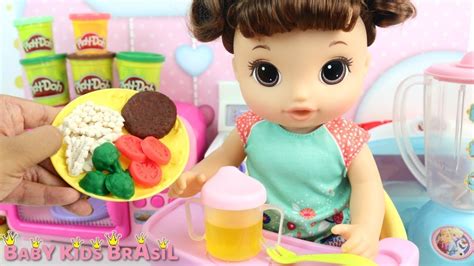 BABY ALIVE OLIVIA SHOW NOVA COME ALMOCINHO DE MASSINHA DE MODELAR