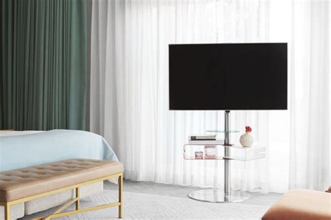 Soporte para TV de pie contemporáneo DISCO R5 BI WITH TRIA SHELF