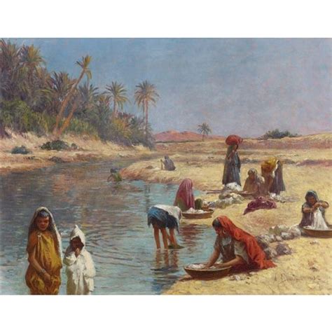 Alexis Delahogue Washerwomen Oil On Canvas 20 By 25 1 2 In Alt 50 8