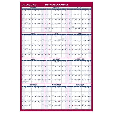 Laminated Year At A Glance Calendar Zachary Aadil