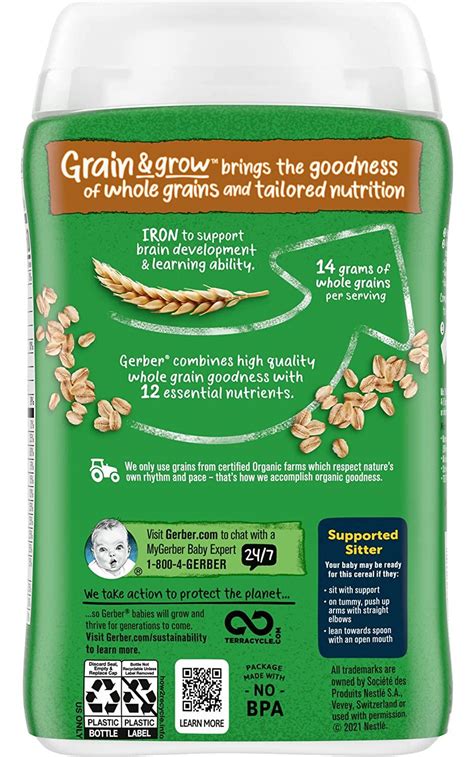 Gerber Baby Cereal St Foods Single Grain Oatmeal Oz Pack Of