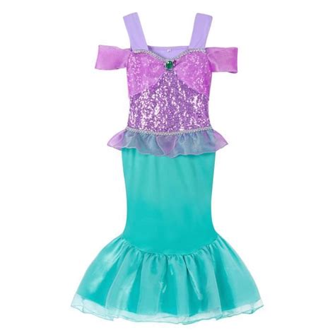 Robe de sirène violette à franges pour filles de 3 à 9 ans AMZBARLEY