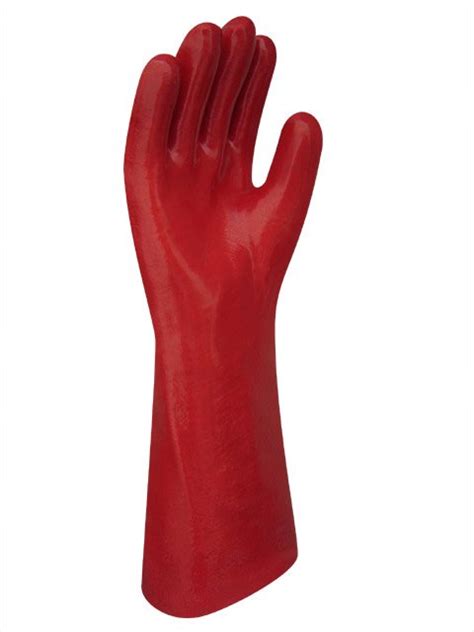 GUANTE PVC ROJO ENTELADO LARGO 40 CM LIVIANO 2P Seguridad