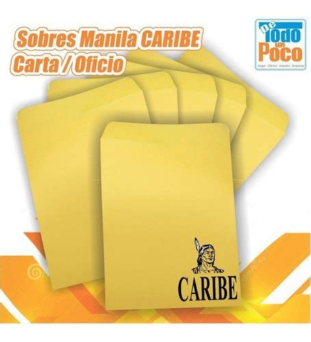 Sobre Manila Tamaño Carta Marca Caribe Paquete 100 Unid MercadoLibre