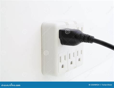 Power Cord Plugged Into Wall Outlet Stock Images Image