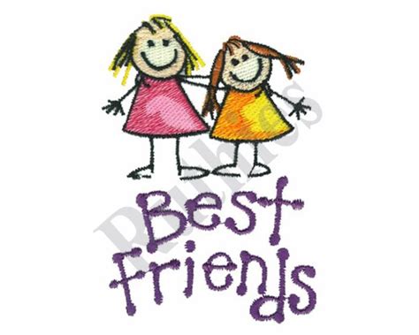 Best Friends Machine Embroidery Design Etsy