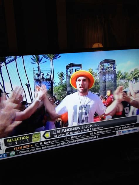 Pick In Probowl Draft Andrew Luck And His Goofy Hat Colts