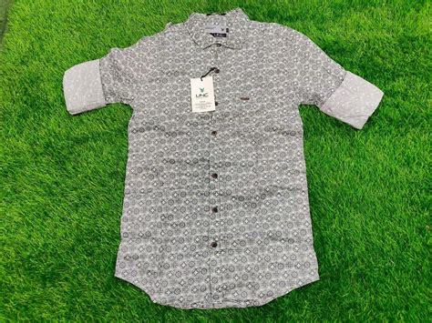 Printed Men Grey Cotton Shirt Casual Full Sleeves At Rs 270 Piece In