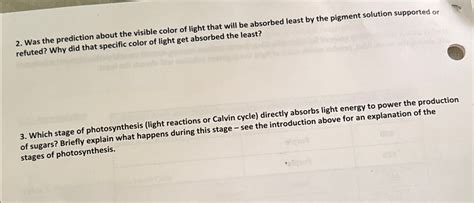 Solved Was The Prediction About The Visible Color Of Light Chegg