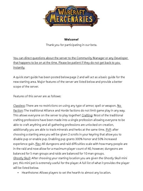 Quick Start Guide PDF | PDF | World Of Warcraft | Game Design