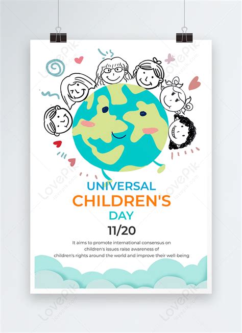 Cute Style World Childrens Day Poster Design Template Imagepicture