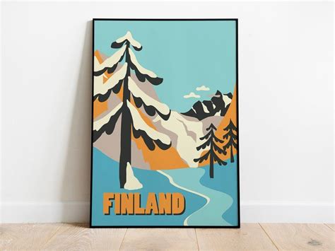 Finland Scandinavia Print Travel Poster Wall Art Finland Etsy