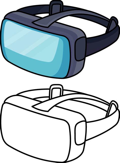 VR headset, VR glasses, virtual reality headset cartoon style vector