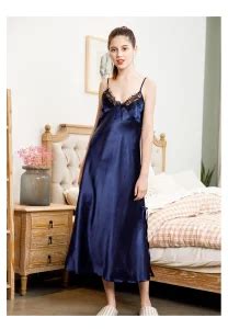 Pure Color Sexy Satin Lace Nightgown Lingerie China Nightwear And Robes Price