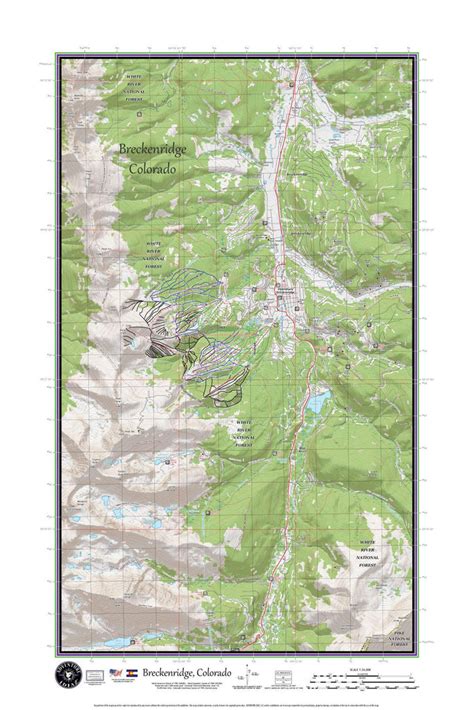 Breckenridge Colorado Ski Area Topographic Keepsake Poster Map With