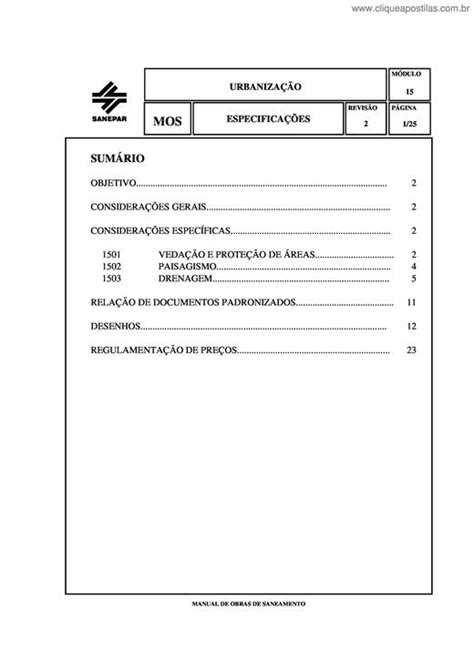 Clique Apostilas Apostilas Elaboradas Por Sanepar