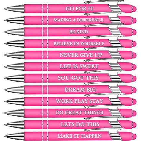 Zonon Pieces Quotes Pen Inspirational Ballpoint Pen With Stylus Tip