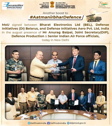 Defence Production India On Twitter MoU Signed Between BEL Defense