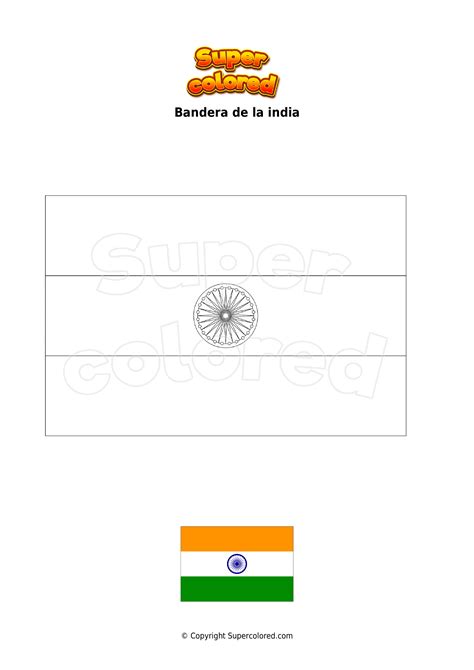 Dibujo para colorear Bandera de la india - Supercolored.com