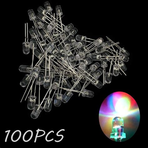 100pcs LED Diode Emitting Urtal Bright Fast Flash 5MM Colorful Round