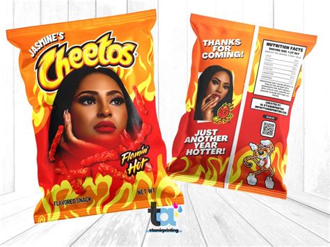 Flamin Hot Cheeto Chip Bag Party Favor Design Printed Etsy Australia