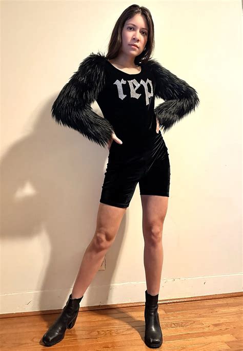 Rep Costume Black Velvet With Furry Sleeves Romper With Etsy Canada