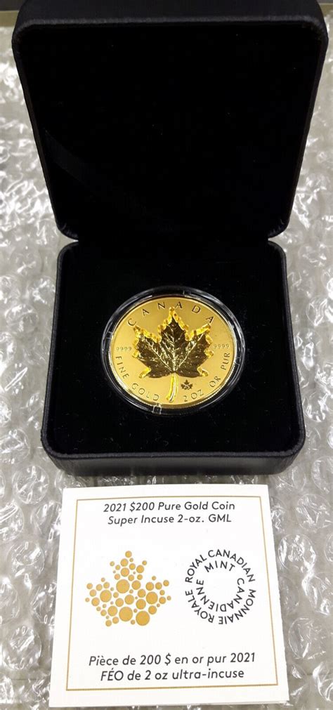 Kanada Canada Oz Gold Maple Leaf Super Incuse Dollars Proof