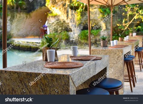 Cafe On Seashore Restaurant Rainforest Cozy Stock Photo 1988235722
