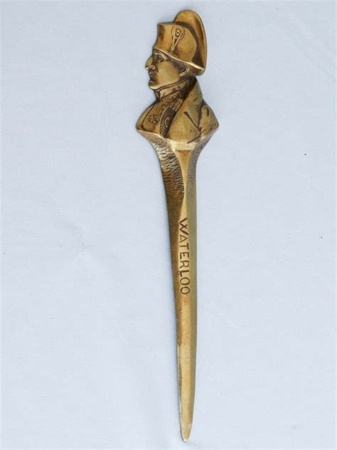 Vintage Brass French Emperor Napoleon Bonaparte Waterloo Souvenir Letter Opener Ebay