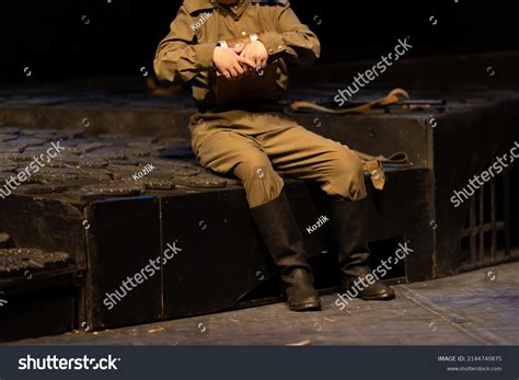 Male Actor Military Uniforms Russian Soviet Stock Photo 2144740875