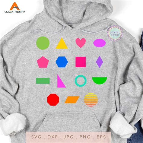 Basic Shapes Svg Bundle Colored Shapes Svg Back To School Inspire