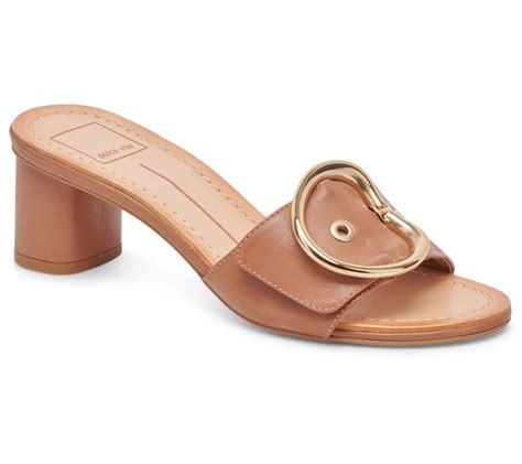 As Is Dolce Vita Leather Ornament Heeled Mules Laika QVC