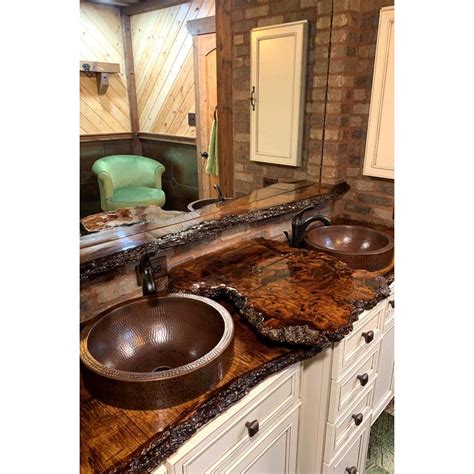 Premier Copper Products Small Round Skirted Hammered Copper Vessel Sink