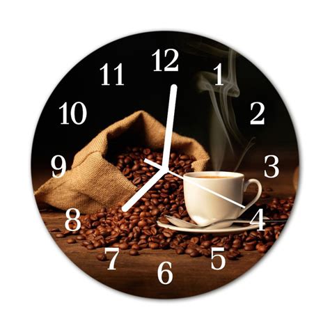 Horloge murale en verre Café en grains Tulup fr