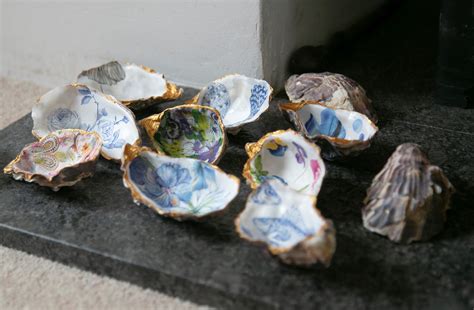 Decorative Oyster Shell Ring Dish Trinket Dish Hand Etsy