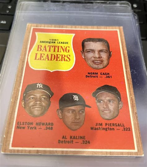 1962 Topps Batting Leaders 51 Al Kaline Cash VG EX BEAUTY CENTERED