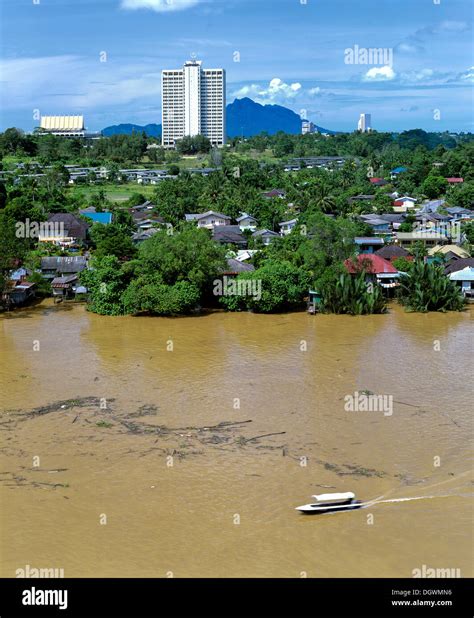 Sarawak River Looking Towards Mount Santubong Kuching Sarawak