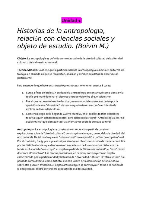 Resumen antropología completo Unidad 1 Historias de la