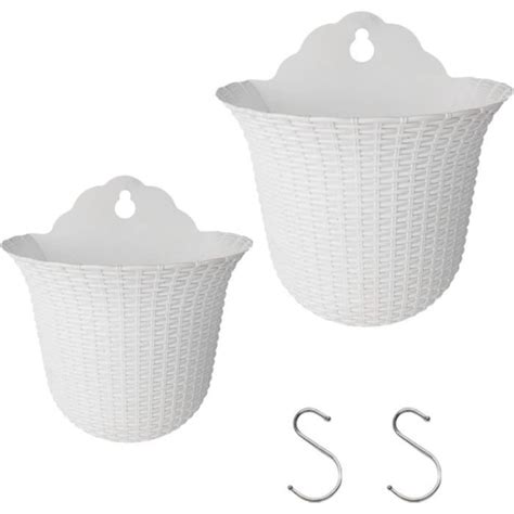 Lot De Pots De Fleurs Muraux En Plastique Fixer Au Mur Blanc