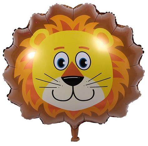 BALON FOLIOWY LEW ZWIERZĘTA SAFARI DUŻY 48X55 CM URODZINY PARTY Hopki